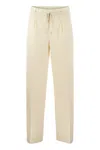 PESERICO PESERICO COTTON AND LINEN TROUSERS