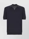 Peserico Cotton And Silk Polo Shirt In Blue