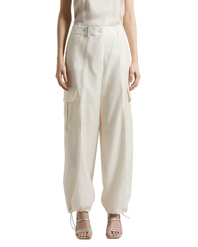 Peserico Cotton And Silk Trousers In Yellow