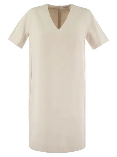 Peserico Women's Cotton And Viscose Blend Midi Dress In Pearl