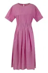 Peserico Women Cotton-blend Dress With Light Stitch In Purple