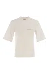 Peserico Cotton Blend Jersey T-shirt In Neutral