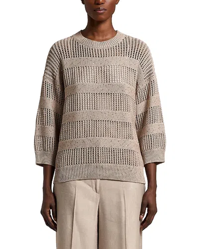 Peserico Cotton Blend Sweater In Brown