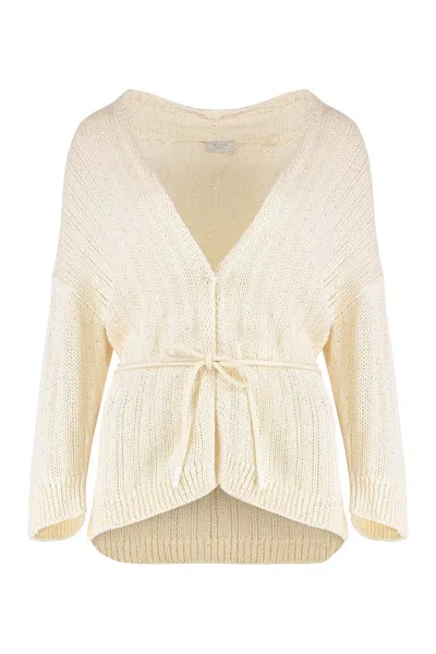 Peserico Cotton Cardigan In White