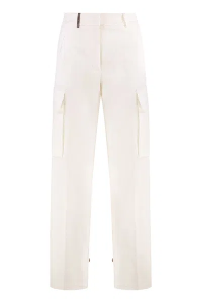 Peserico Cotton Cargo-trousers In White