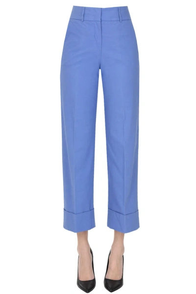 Peserico Cotton Chino Trousers In Cornflower Blue