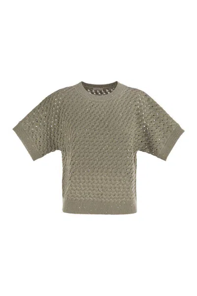 PESERICO PESERICO COTTON CORDONNET JUMPER WITH SEQUINS