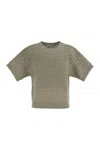 Peserico Cotton Cordonnet Jumper With Sequins In Green