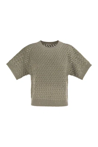 PESERICO PESERICO COTTON CORDONNET JUMPER WITH SEQUINS