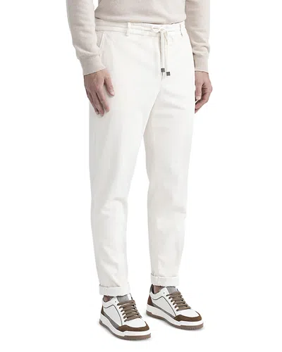Peserico Cotton Corduroy Regular Fit Jogger Pants In White