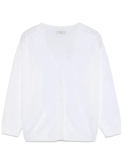 Peserico Cotton Crepe Cardigan In White