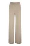 Peserico Cotton Crepe Trousers In Beige