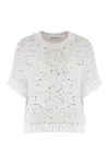 Peserico Cotton Crew-neck Sweater In White