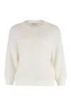 Peserico Cotton Crew-neck Sweater In White