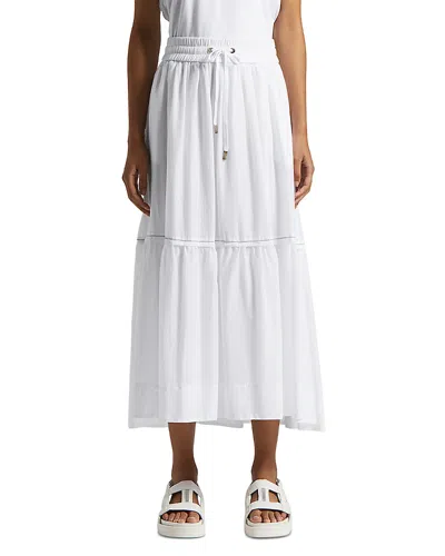 Peserico Cotton Flared Skirt In Light White