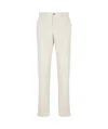Peserico Chino Trousers In Stretch Cotton Gabardine In White