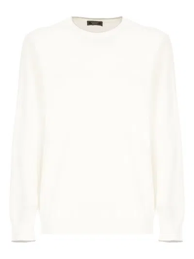 Peserico Ribbed Crewneck Knitwear Sweater In White