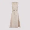 Peserico Sleeveless Maxi Dress With Fitted Bodice In Neutrals