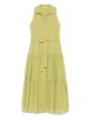 Peserico Cotton Midi Dress In Green