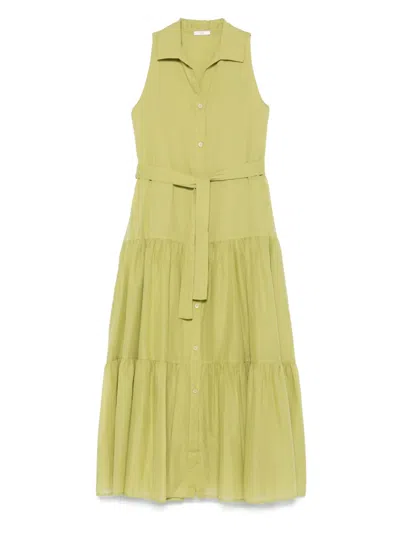 Peserico Cotton Midi Dress In Green