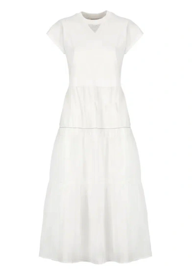 Peserico Cotton Midi Dress In White