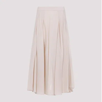 Peserico Cotton Midi Skirt In Nude & Neutrals