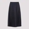Peserico Flared Midi Skirt In Blu Spaziale