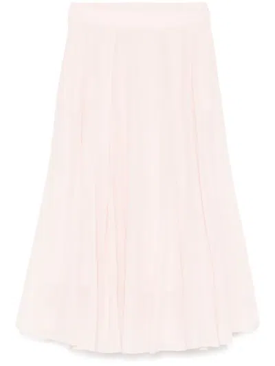 Peserico Cotton Midi Skirt In Pink