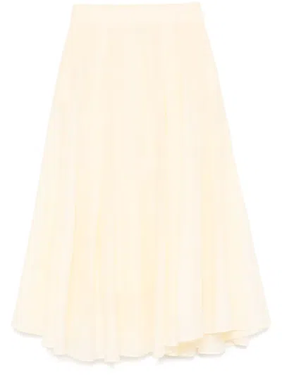 Peserico Cotton Midi Skirt In Yellow