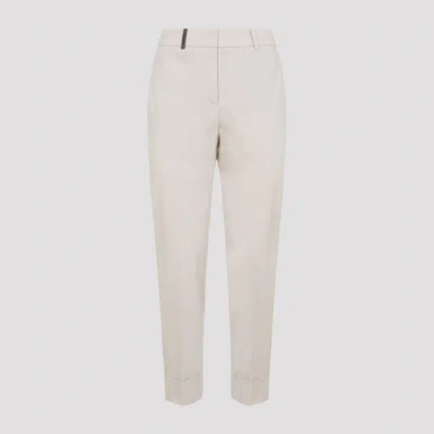 Peserico Cotton Pants 44 In White