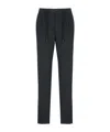 Peserico Straight Cotton Trousers Elastic Waist In Blue