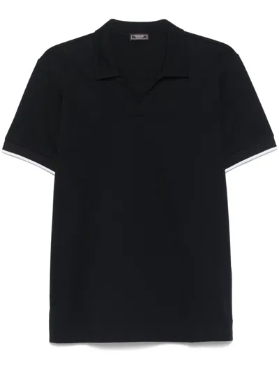 Peserico Cotton Piqué-weave T-shirt In Blue