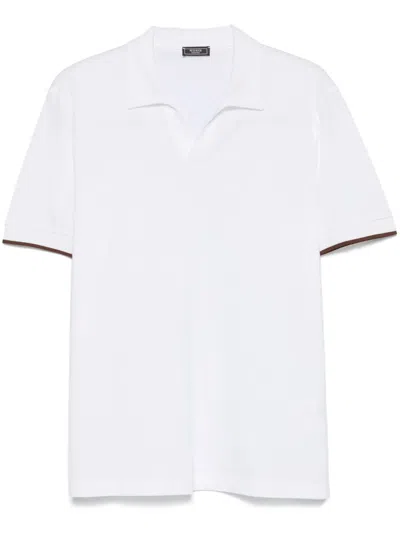 Peserico Cotton Piqué-weave T-shirt In White