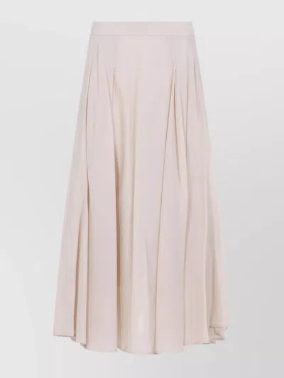 PESERICO COTTON PLEATED MIDI SKIRT