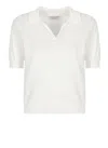 Peserico White Crepe Pure Cotton Yarn Tricot Polo