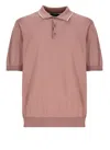 Peserico Men's Ribbed Cotton Polo Shirt With Contrast Trim
