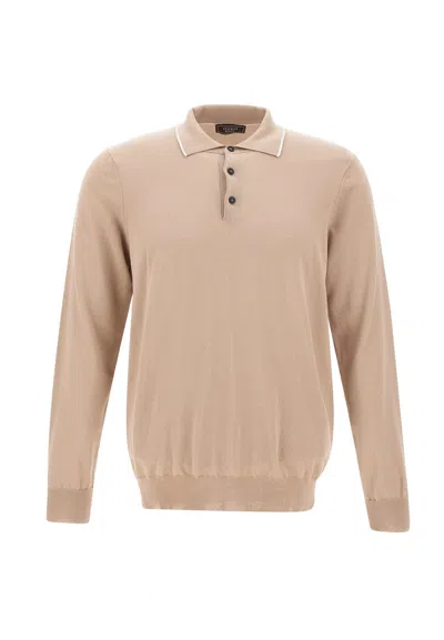 Peserico Cotton Polo Shirt In Beige