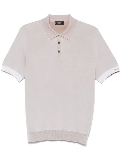 Peserico Cotton Polo Shirt In Neutrals