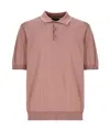 Peserico Men's Ribbed Cotton Polo Shirt With Contrast Trim In Pink