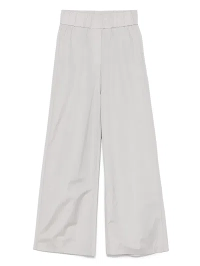 Peserico Cotton Popeline Trousers In Grey