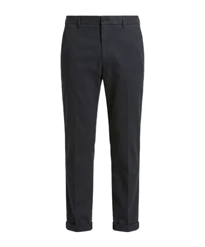 Peserico Cotton Poplin Jogger Trousers In Blue