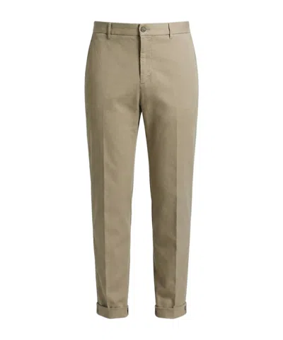 Peserico Cotton Poplin Jogger Trousers In Multi