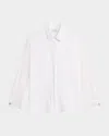 Peserico Cotton Poplin Organza-sleeve Shirt In White