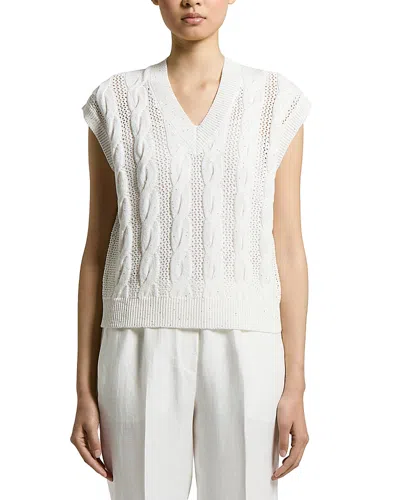 Peserico Cotton Ribbon And Sequin Vest In Multi
