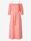 Peserico Off-the-shoulder Maxi Dress In Pink
