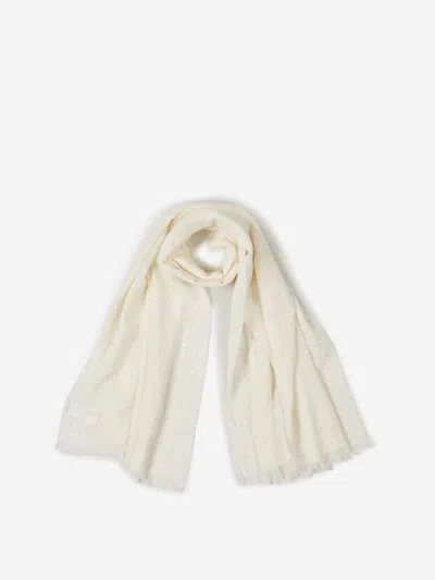 Peserico Sequin Fringed Scarf In Neutral