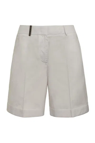 Peserico Cotton Shorts In Grey
