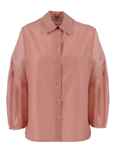 Peserico Cotton Silk Voluminous Blouse In Multi