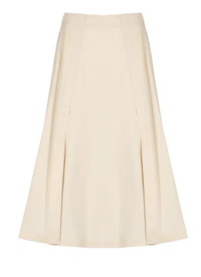 Peserico Cotton Skirt In Neutral