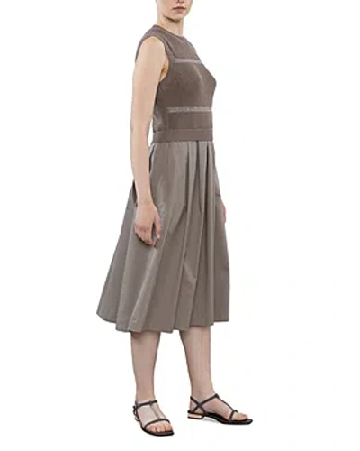 Peserico Cotton Midi Dress In Brown